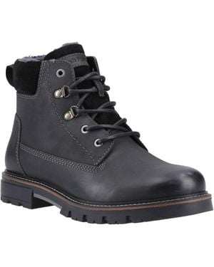 Hush Puppies Pier Leather Ankle Boots - Black