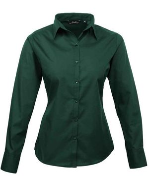 PREMIER Ladies Long-Sleeved Shirt (Bottle) - Green