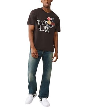 TRUE RELIGION T Shirts Short Sleeve World Tour Summer Crew Neck Tee - Black