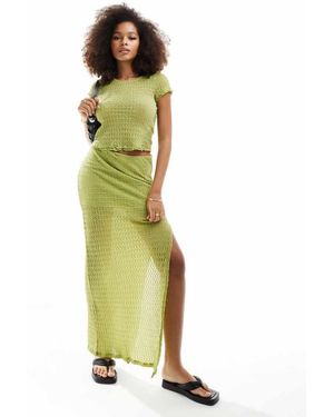 Vero Moda Textured Jersey Maxi Skirt Co-Ord - Green