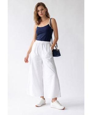 MixRay Wide-Leg Tencel Ankle-Length Trousers - White