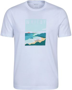 Mountain Warehouse Regional Whitby T-Shirt Crew Neck Breathable Everyday Casual Tee Cotton - Blue