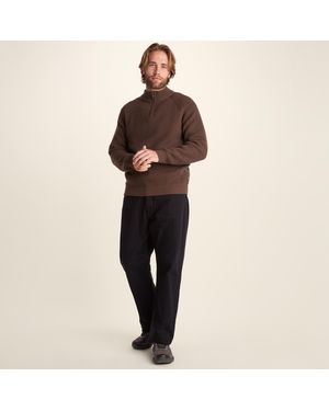 TOG24 Glen Chunky Knitted Zip Neck Jumper - Black