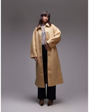 TOPSHOP Belted Long Line Formal Coat - Grey