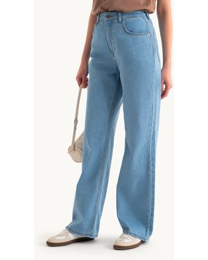 Hiccup High Waist Straight Leg Jeans - Blue