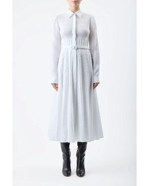 Gabriela Hearst Dewi Pleated Dress - White