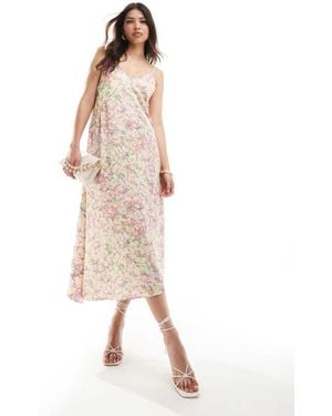 French Connection Satin Cami Midi Dress - Natural