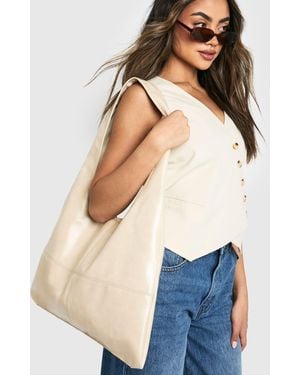 Boohoo Large Slouchy Tote Bag - Natural