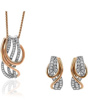 Orphelia 'Elsia 925 Sterling Set: Chain-Pendant + Earrings - Black