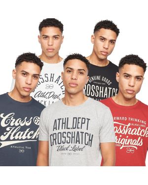 Crosshatch 5 Pack Of Luckmoore Printed T-Shirts - Multicolour