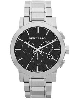 Burberry Bu9351 Chronograph Dial Stainless Steel Watch - Metallic
