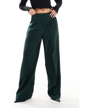 Vero Moda Tailored Wide Leg Dad Trousers - Green