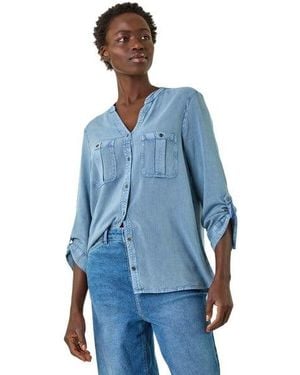 Roman Buttoned Pocket Shirt - Blue
