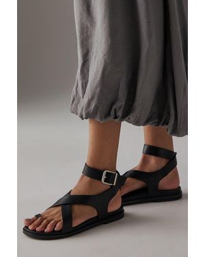 Faith Mannie Faux Leather Toe Loop Footbed Sandals - Grey