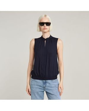 G-Star Stand Up Collar Top - Blue