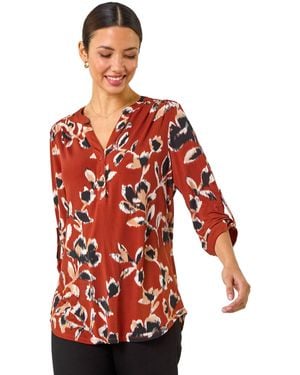 Roman Blurred Floral Print Shirt