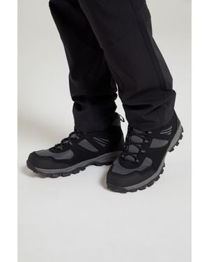 Mountain Warehouse 'Mcleod' Hiking Boots Eva Footbed Mesh Lined Lace Up Walking Shoes - Black