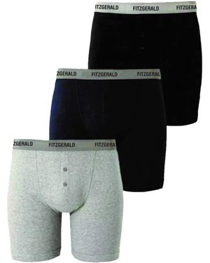 Fitzgerald London 3 Pack Boxer Shorts Plus Size Underwear - Black