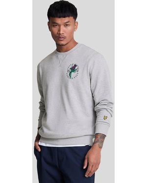 Lyle & Scott Lyle And Scott Thistle Flora Printed Crewneck Sweatshirt In Grijs