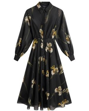 Ted Baker Liorra Printed Organza Belted Midi Dress - Black