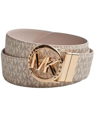 Michael Kors Omkeerbare Leren Riem 558574 Voor - Bruin