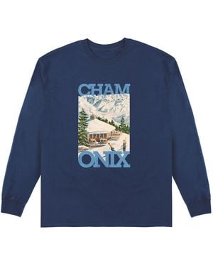 Park Fields Pierce Archive Chamonix-Mont-Blanc Graphic Sweatshirt Cotton - Blue
