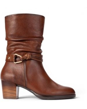 Pikolinos Leather Mid-Calf High Boots - Brown