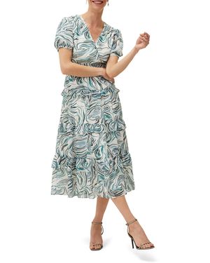 Phase Eight Iona Swirls Print Dress - Blue
