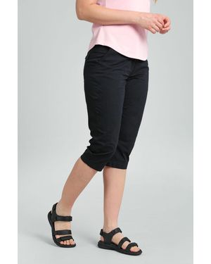 Mountain Warehouse 'Coastal' Capri Trousers Stretchy Breathable Short Trousers Cotton - Black