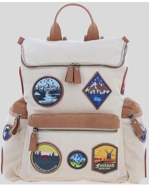 Fenland Sheepskin Explorer Patch Backpack - Natural