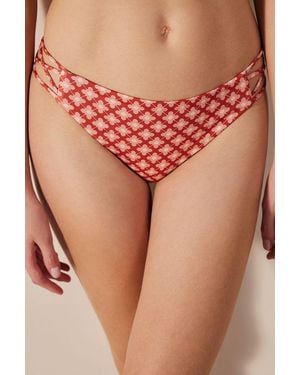 Penti Geometric Cut-Out Hipster Bikini Bottoms - Pink