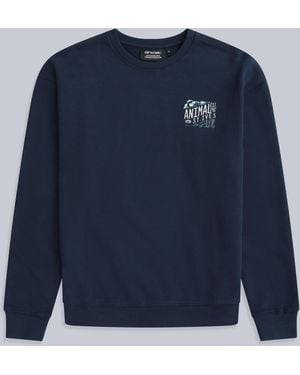 Mountain Warehouse 'Jonah' St Ives Regional Sweatshirt Cotton Casual Comfy Pullover - Blue