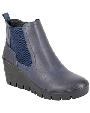 Cipriata Annina Wedge Ankle Boots - Blue