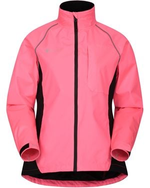 Mountain Warehouse 'Adrenaline' Reflective Jacket Waterproof Cycling Running Coat - Pink
