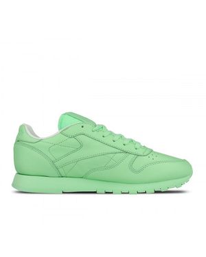 Reebok Classic Pastels Lace-Up Smooth Leather Trainers Bd2773 - Green