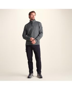 TOG24 Pearson Knitlook Fleece Zipneck Dark Marl - Grey