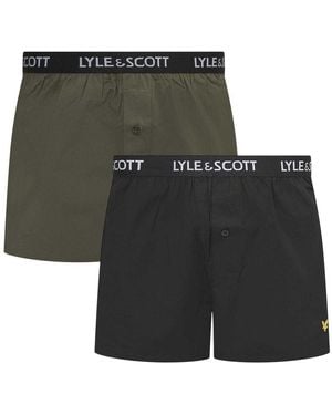 Lyle & Scott Geweven Boxershorts (Set Van 2) (Kever/Zwart) - Grijs