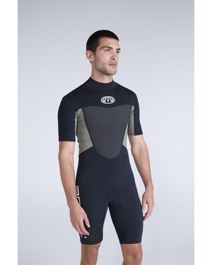 Mountain Warehouse 'Slater' Shorty Wetsuit With Back Entry Zip Neoprene Swimwear - Blue