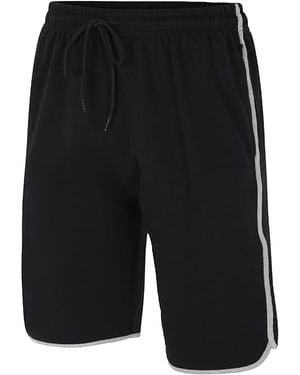 KAM Jeanswear Kam Shorts With Side Stripe Cotton Blend Gym - Black