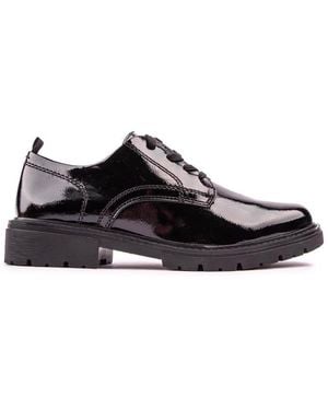 Jana Patent Derby Shoes - Black