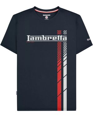 Lambretta Ss25 Racing Stripe T-Shirt Cotton - Blue