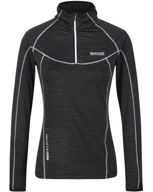 Regatta Ladies Yonder Half Zip Long Sleeve Moisture Wicking Top - Black