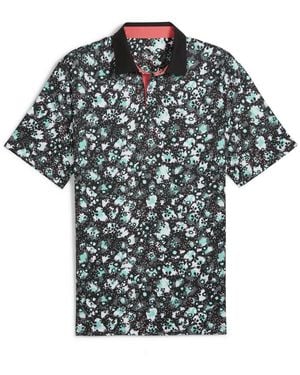 PUMA Cloudspun Abstract Camo Polo Shirt - Black
