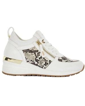 Dune Dames Eilisia Slangenprint Wedge Sneakers (natuurlijk) - Wit
