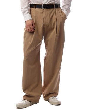 BOSS Karliea Solid Patterned Wide Leg Trousers - Brown