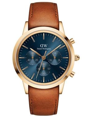 Daniel Wellington Dw00100639 Iconic Chronograph Rose 42Mm Watch - Blue