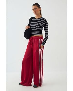 DSGN Studio Tricot Side Stripe Straight Leg Jogger - Red