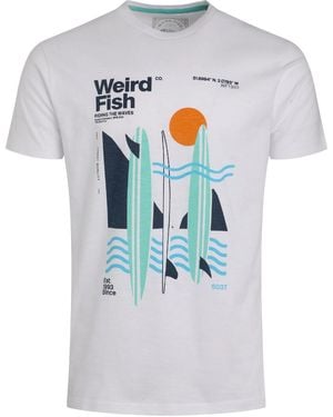 Weird Fish Coordinates Graphic T-Shirt - White