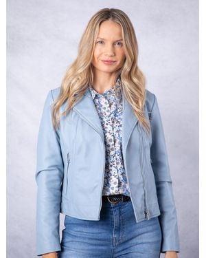 Lakeland Leather Thornhill Biker Jacket - Blue