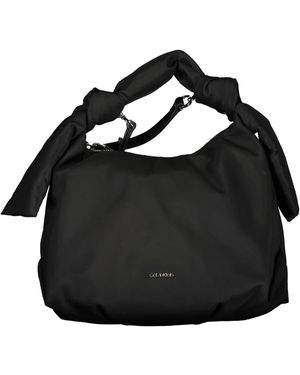 Calvin Klein Knotted Top Handle Bag Style Top - Black
